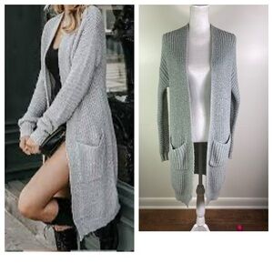 Simplee Apparel Soft Gray Open Cardigan
